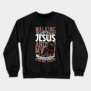 Jesus and dog - Newfoundland Crewneck Sweatshirt